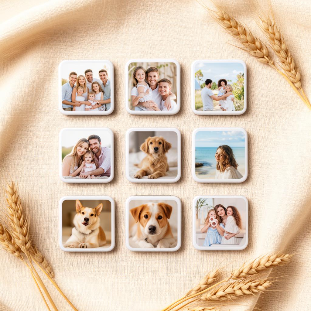 Square Custom Photo Magnet - 2x2” - Set of 9